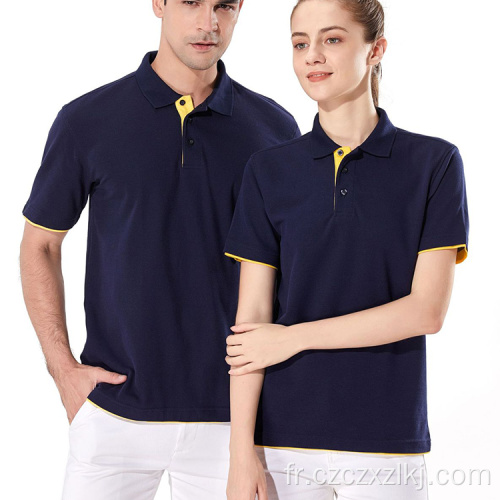 Polo à revers colorblock haut de gamme classique pour hommes classiques